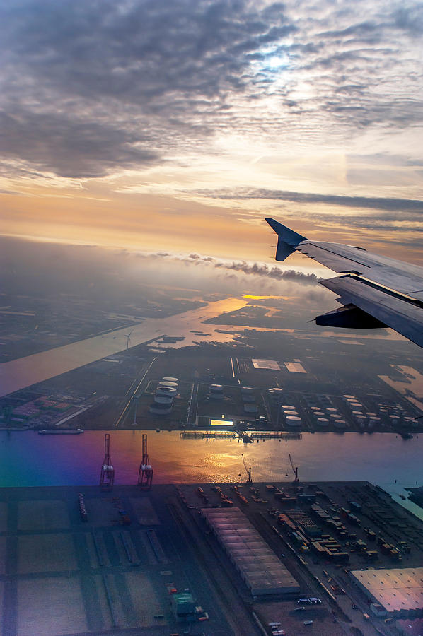 Pattern Photograph - Morning Flight over Netherlands 1 by Jenny Rainbow