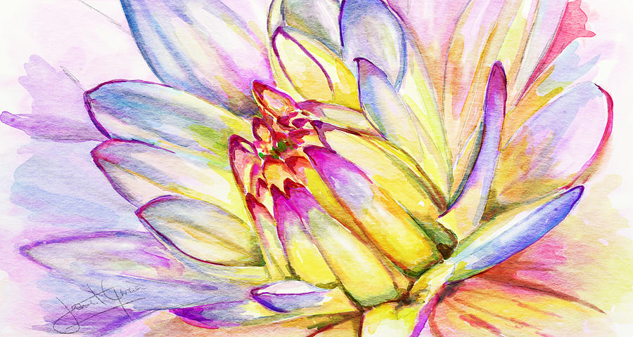 Lotus Digital Art - Morning Flower by Janet Garcia