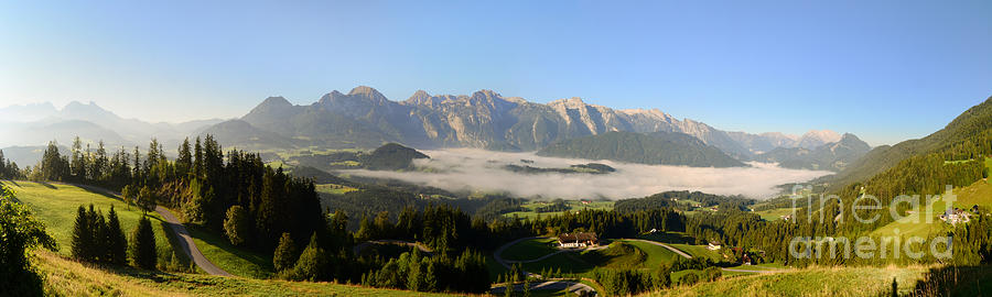 Morning Fog in the Valley Panorama Photograph by Sabine Jacobs