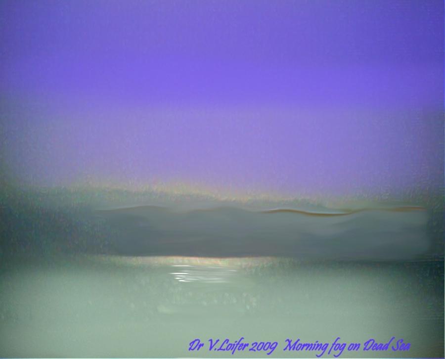 Morning fog of Dead Sea Digital Art by Dr Loifer Vladimir