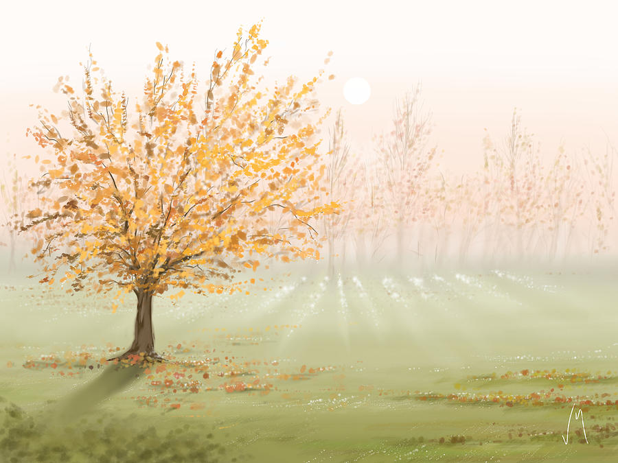 Morning fog Painting by Veronica Minozzi