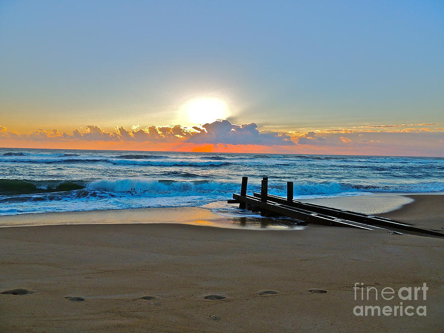 Sunset Photograph - Morning Footprints by Eve Spring