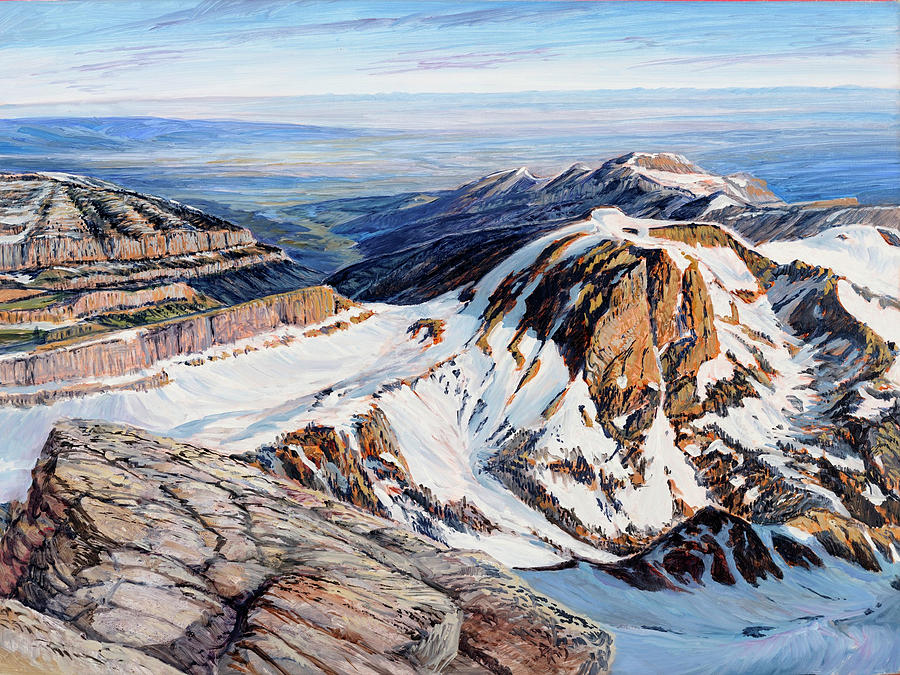Mountain Painting - Morning from the Middle Teton by Steve Spencer