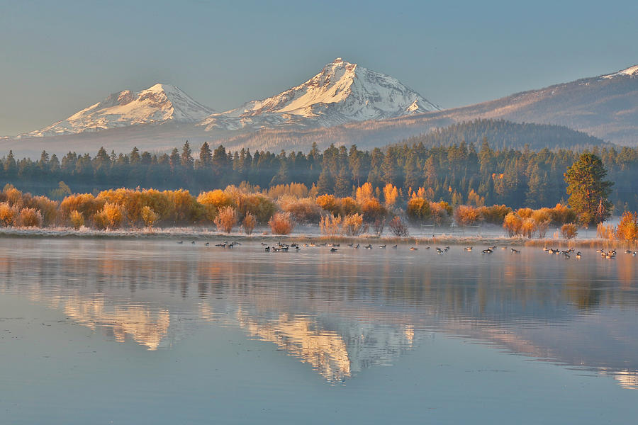 Morning Frost, Pond  Ea. Cascade Mtns Photograph by Darrell Gulin