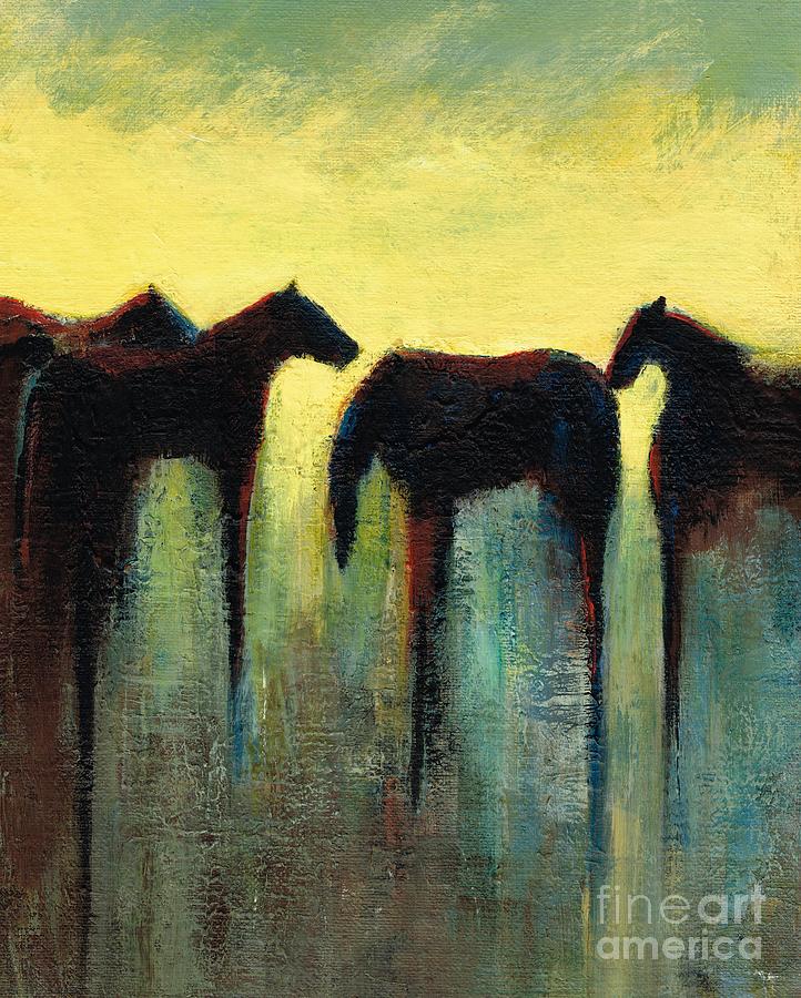 Herd Of Horses Painting - Morning Has Broken by Frances Marino