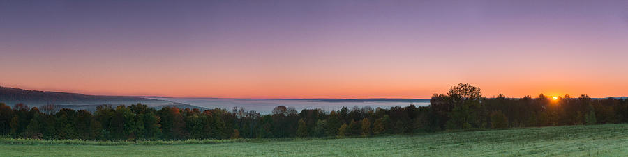Morning has broken over a misty valley narrow Photograph by Chris Bordeleau