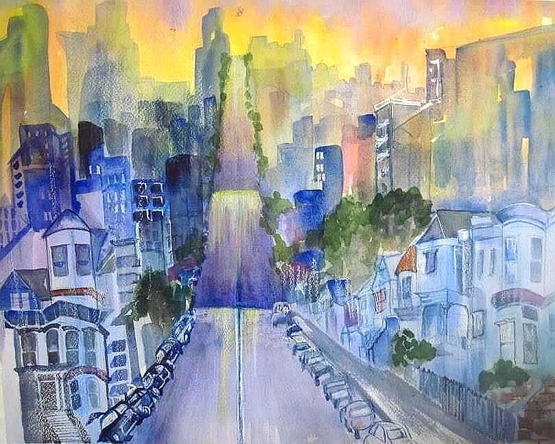 Morning in the City Painting by Esther Woods