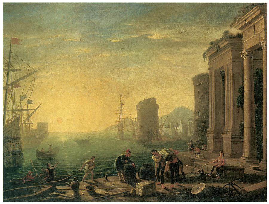 Claude Lorrain Painting - Morning in the Harbor by Claude Lorrain