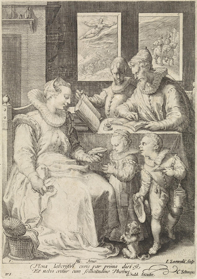 Tool Drawing - Morning, Jan Saenredam, Cornelius Schonaeus by Jan Saenredam And Cornelius Schonaeus And Gerard Valck
