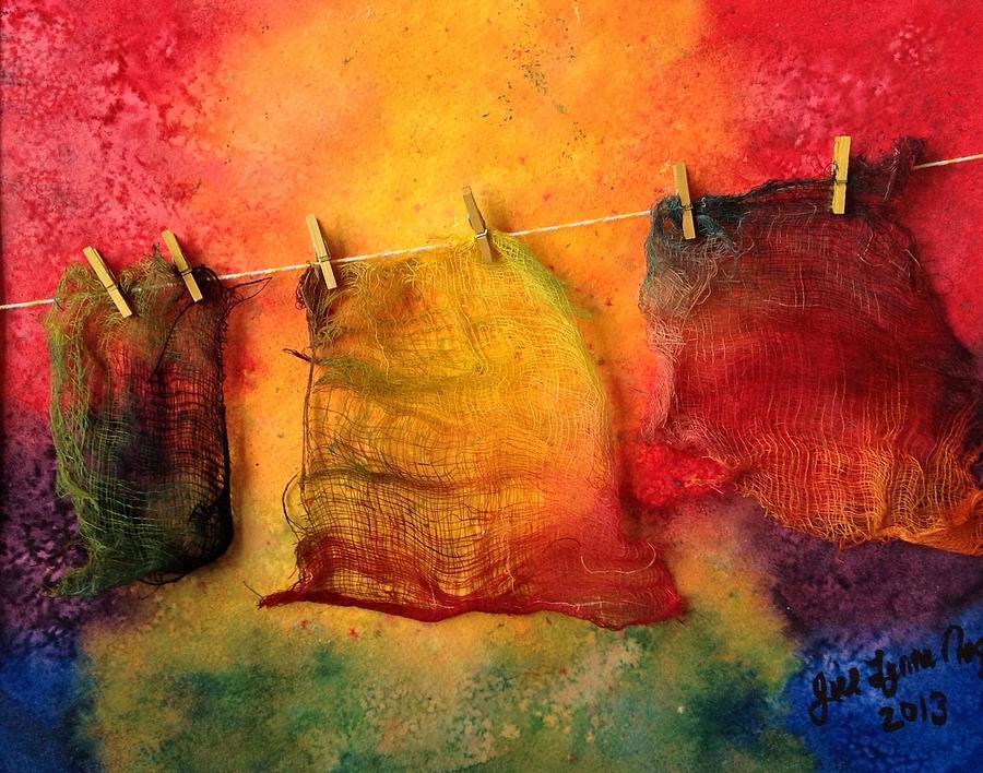 Morning Laundry Mixed Media by Jill Lynne Ness - Fine Art America