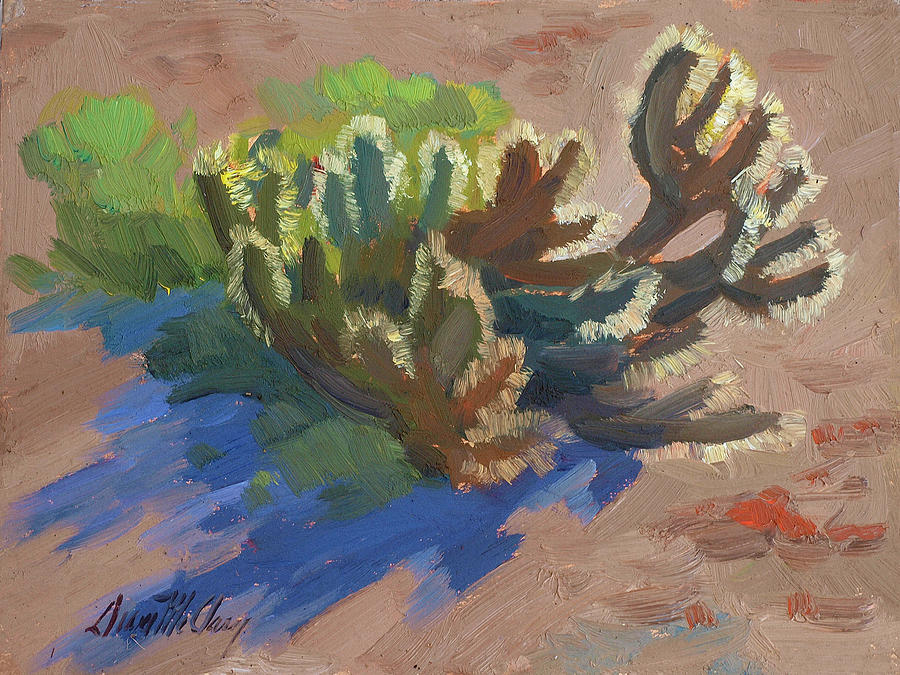 Morning Light Cholla Painting by Diane McClary