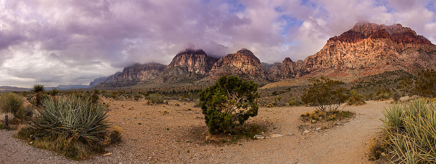 Morning Light on Mt. Wilson Las Vegas Nevada Red Rock Canyon Mojave Desert Photograph by Silvio Ligutti