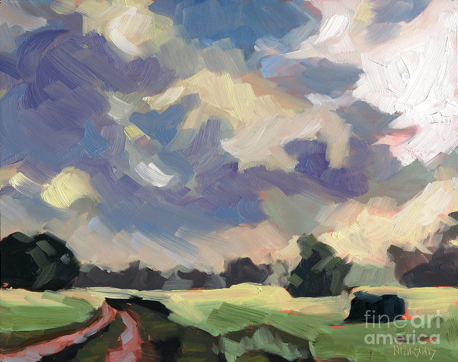Clouds Painting - Morning Melody by Nancy  Parsons