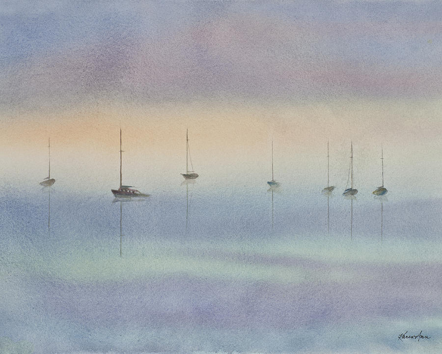 Morning Mist in the Bay Painting by Karen Ann