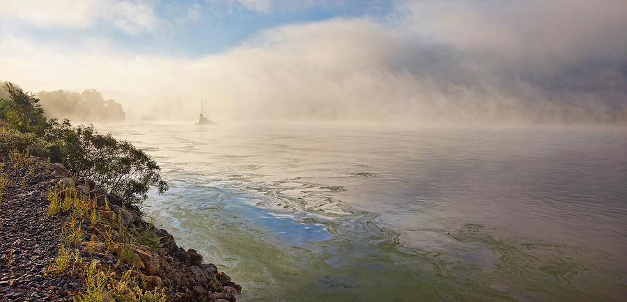 Morning Mist on the Mississippi Photograph by Leda Robertson