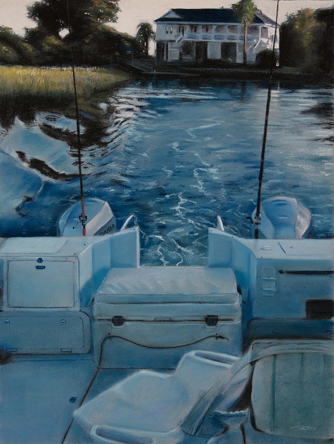 Boat Painting - Morning Motoring by Christopher Reid