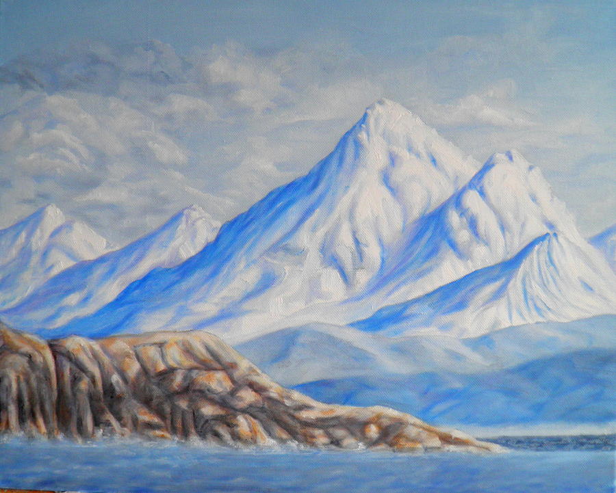 Morning Mountains Painting by Ida Eriksen