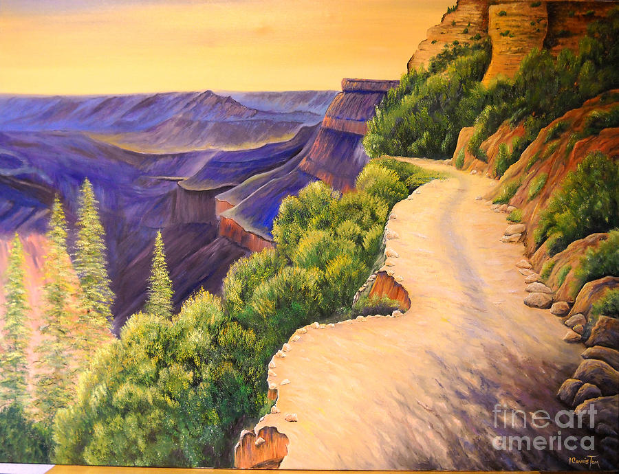 Landscape Painting - Morning on Bright Angel Trail by Connie Tom