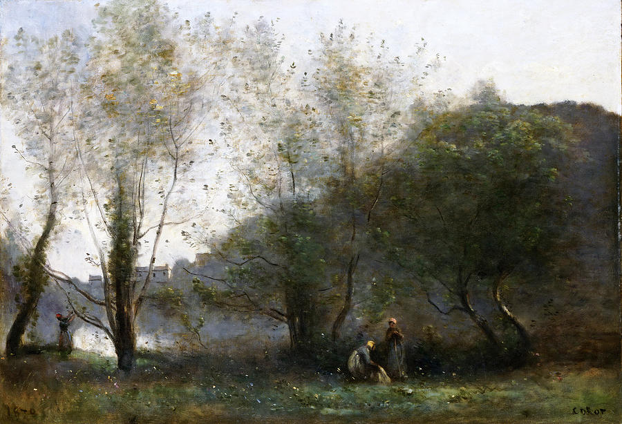Morning on the Estuary. Ville d Avray Painting by Jean-Baptiste-Camille Corot