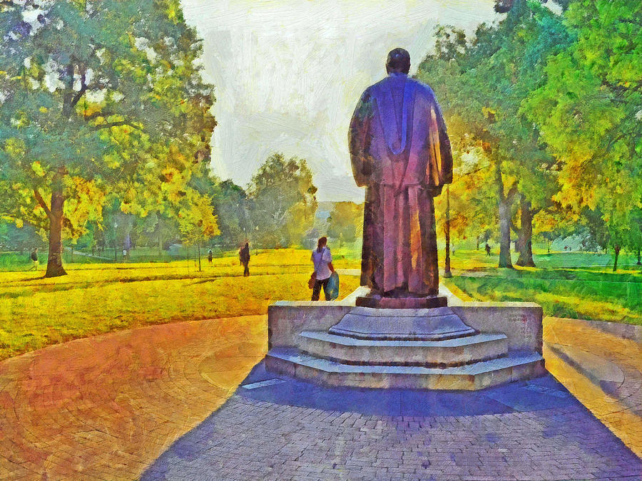 The William Oxley Thompson Statue. The Ohio State University Digital Art by Digital Photographic Arts