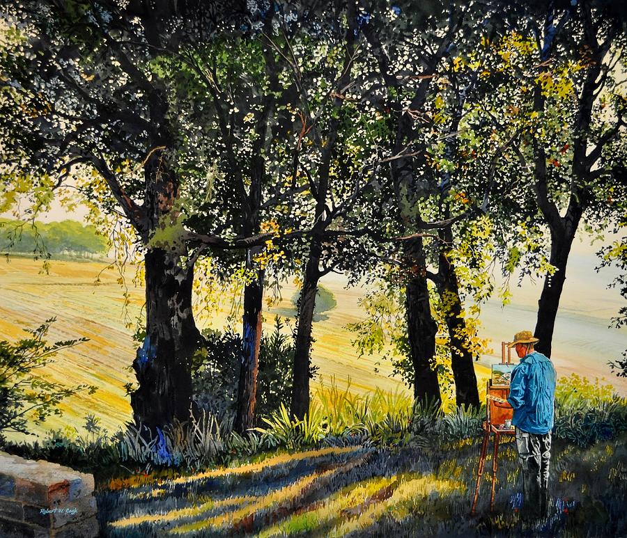 Morning Plein-Air in Southern France Painting by Robert W Cook
