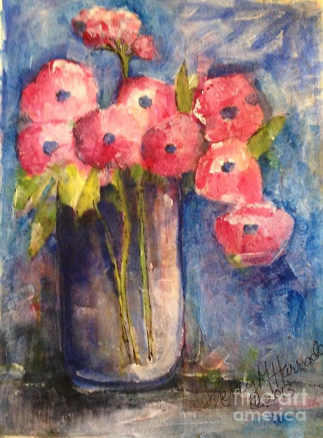 Morning Poppies Painting by Sherry Harradence
