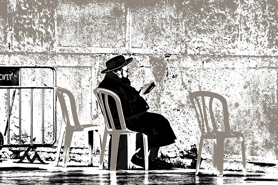 Figurative Photograph - Morning Prayer, From The Series Tuesday At The Wailing Wall, 2016 by Joy Lions
