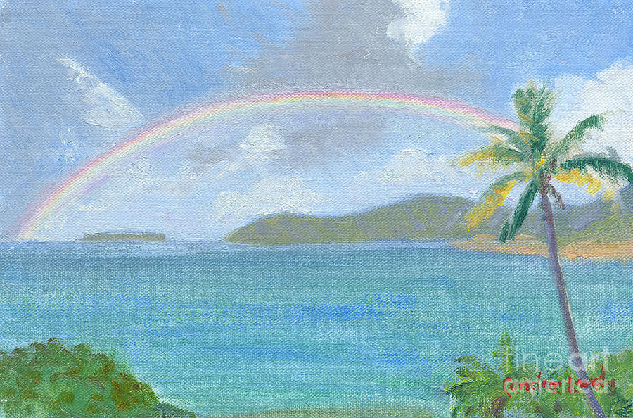 Morning Rainbow Painting by Candace Lovely