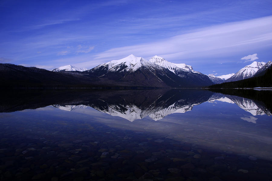 Glacier National Park Photograph - Morning Reflection-Lake McDonald by Larry Kjorvestad