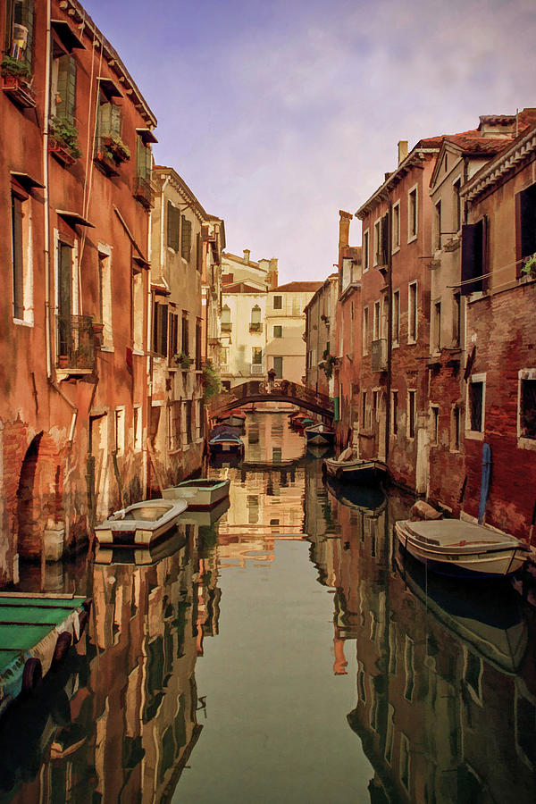 Morning Reflections of Venice Mixed Media by Cliff Wassmann