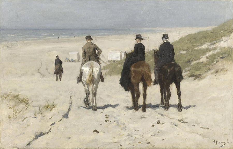 Morning Ride Along the Beach Painting by Anton Mauve