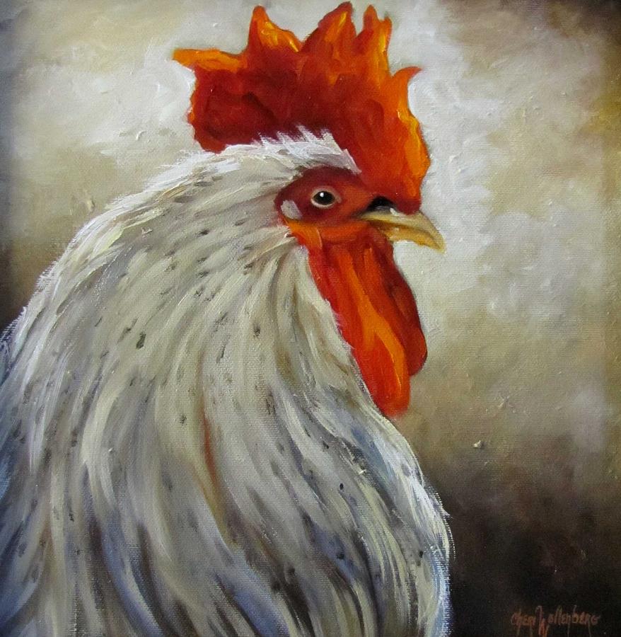 Morning Rooster Painting by Cheri Wollenberg