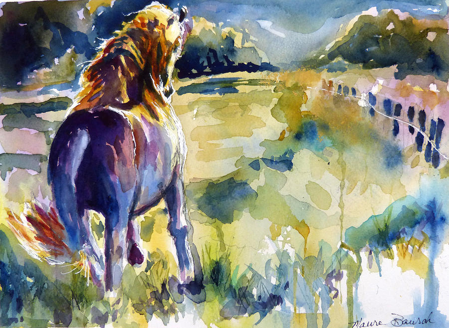 Horse Painting - Morning Run by P Maure Bausch