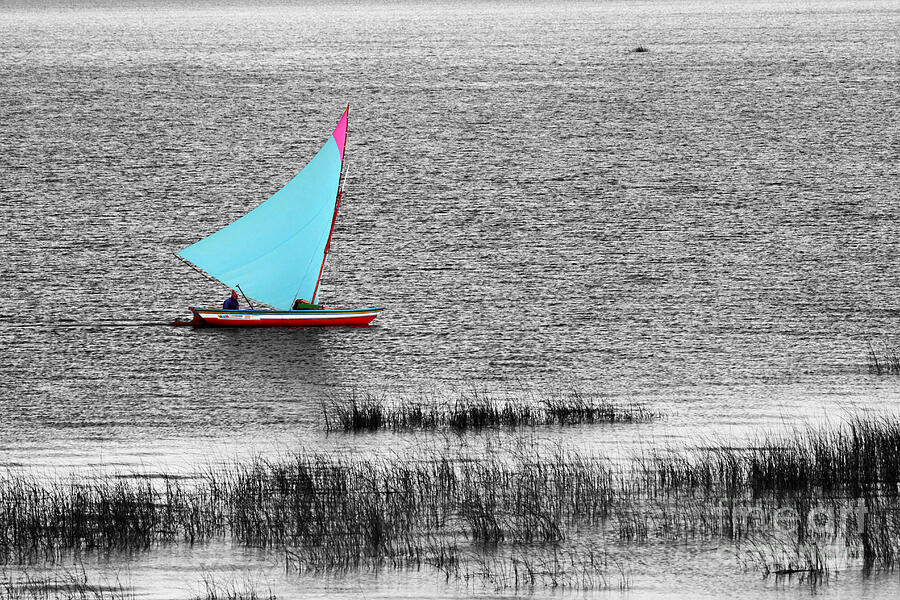Boat Photograph - Morning Sail Selective Color by James Brunker