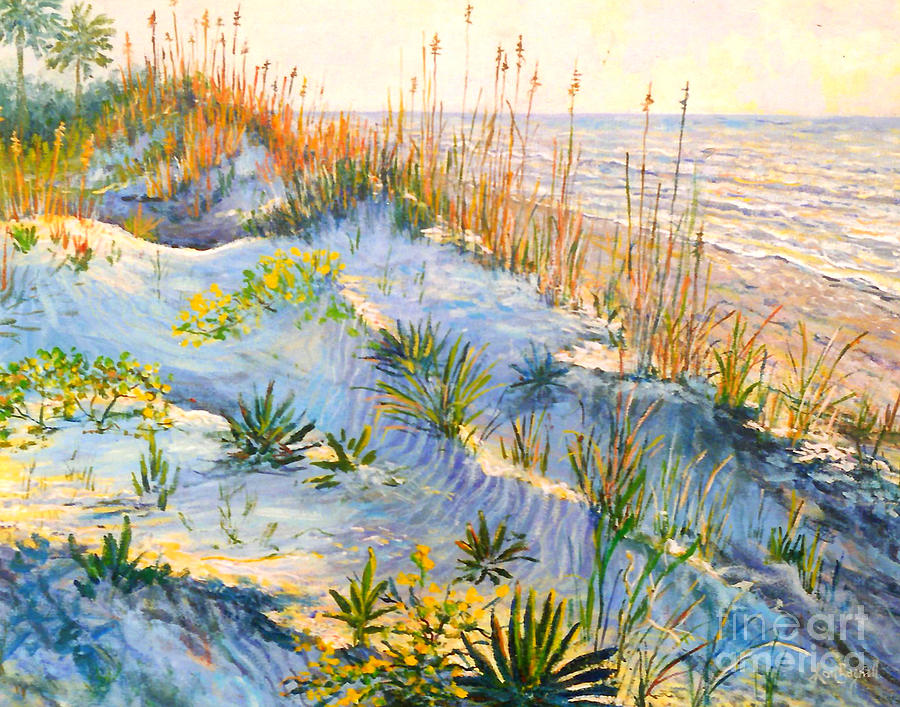Morning Sand Dunes Painting by Lou Ann Bagnall