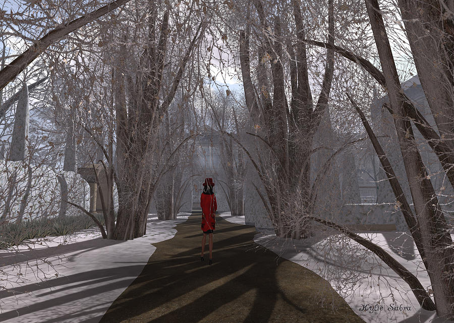 Winter Digital Art - Morning Stroll by Kylie Sabra