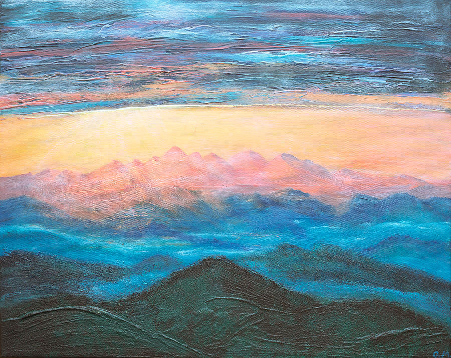 Morning Sun In The Mountains Painting by Olga OM