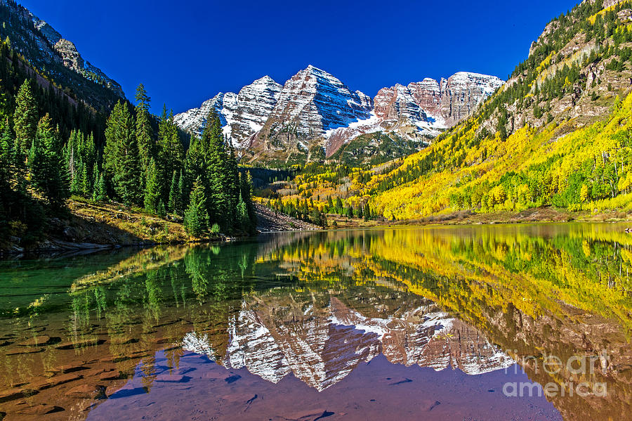 Morning Sun on the Maroon Bells  Photograph by Willie Harper
