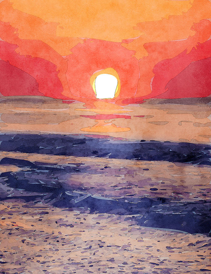 Morning Sun Over Atlantic Ocean Digital Art by Phil Perkins