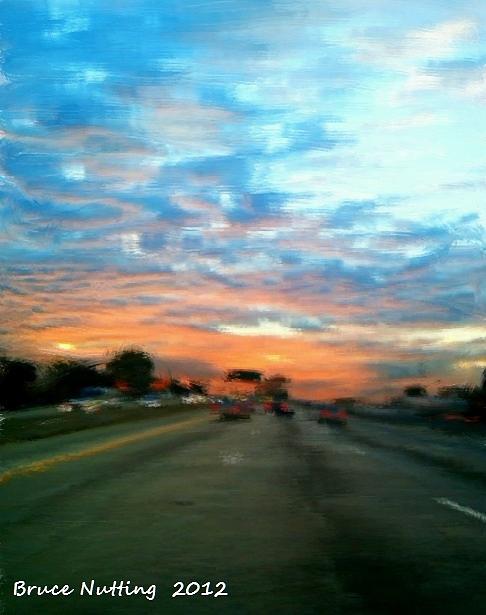 Morning Sunrise on the Freeway Painting by Bruce Nutting