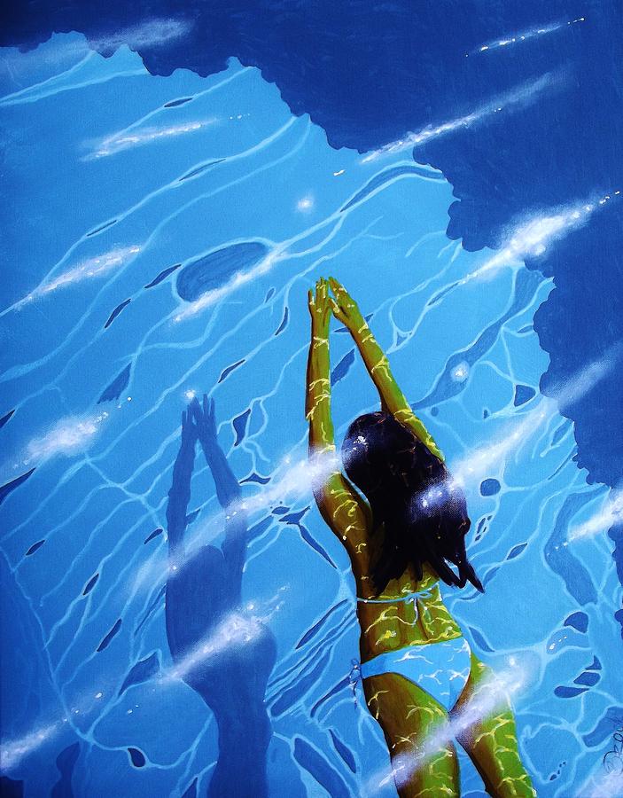 Contemporary Painting - Morning Swim by Kyle  Brock