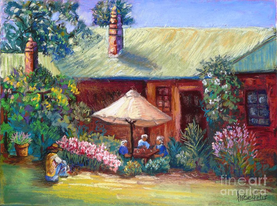 Morning tea in the garden Painting by Marieve Ortiz