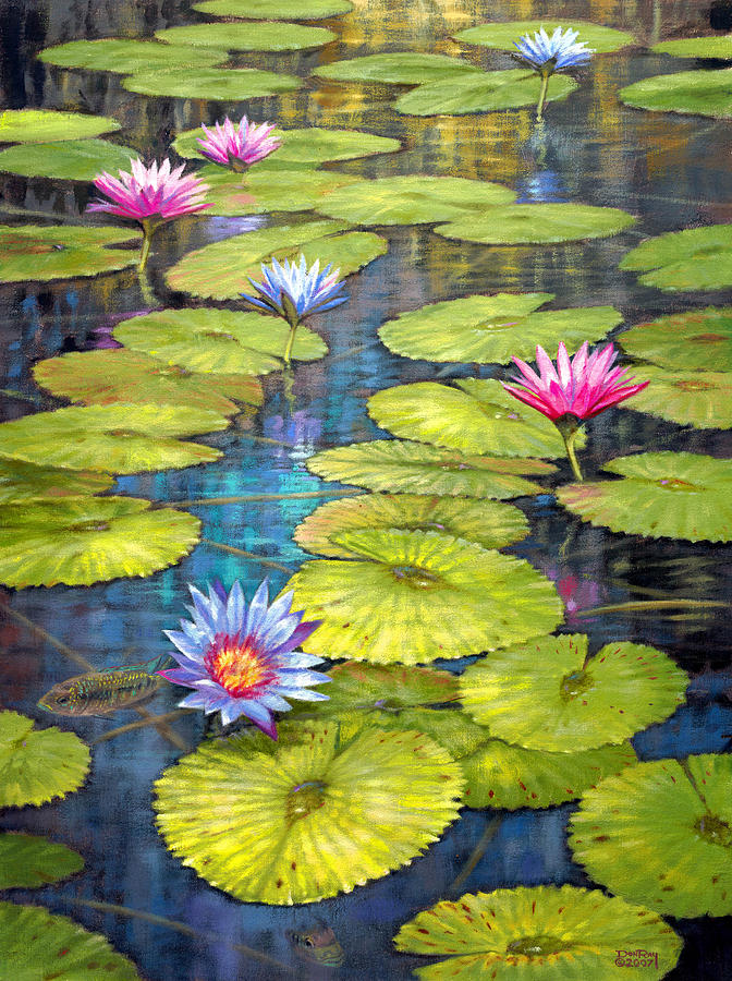 Morning Tropical Pond Painting by Don Ray - Fine Art America