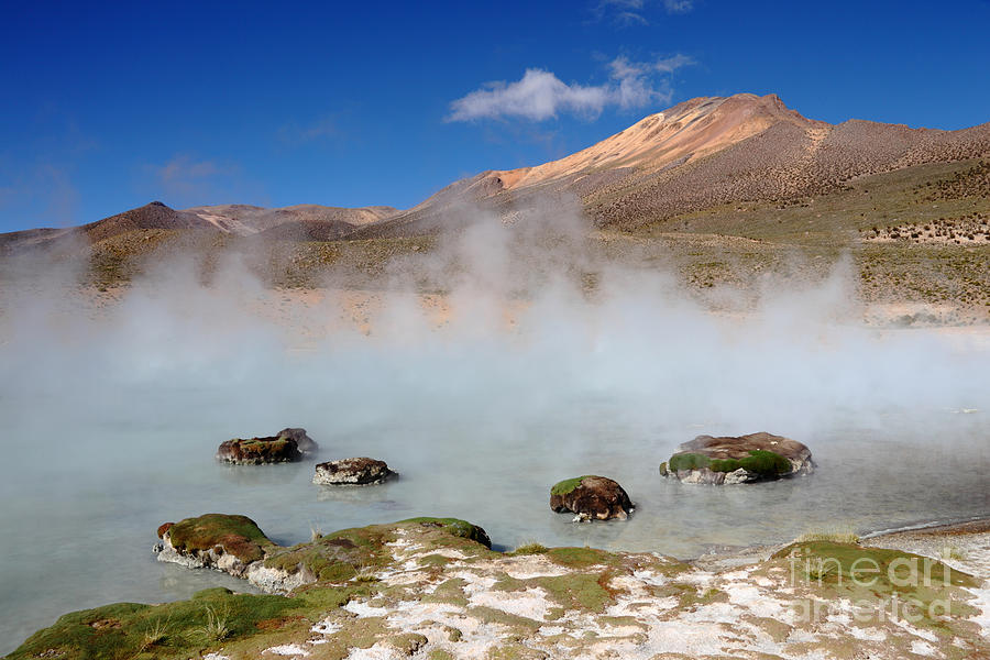 Morning Vapours Polloquere Springs Chile Photograph by James Brunker