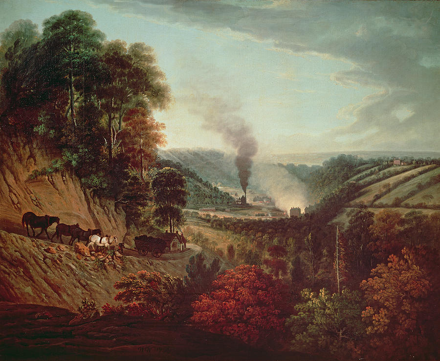 Industrial Revolution Photograph - Morning View Of Coalbrookdale, 1777 Oil On Canvas by William Williams