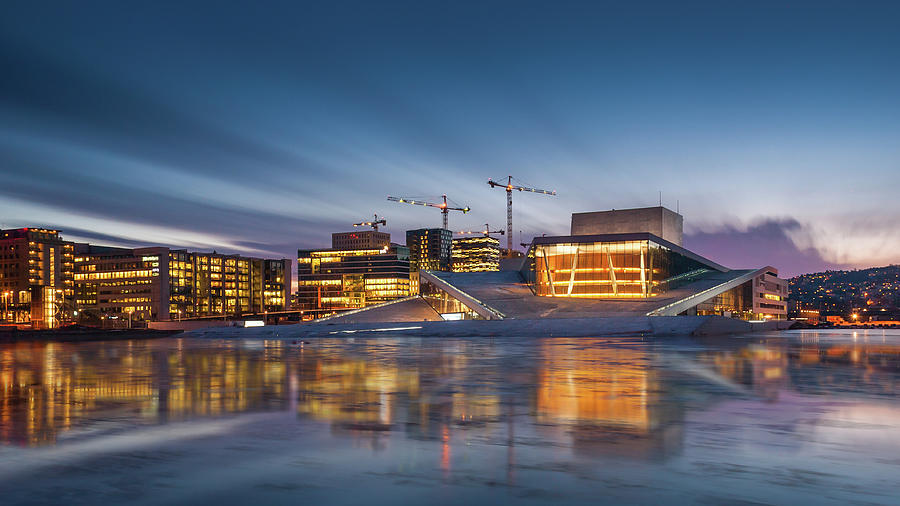 Morning View Of Oslo Opera House With Photograph by Coolbiere Photograph