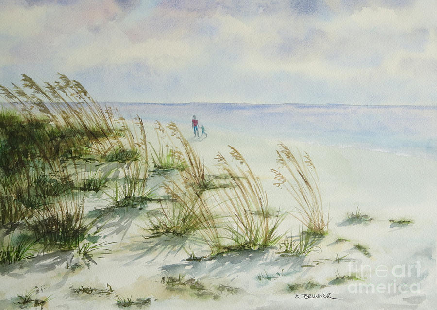 Beach Painting - Morning Walk					 by Alice Brunner