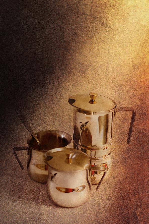 Pot Digital Art - Morning with coffee by Iva Krapez