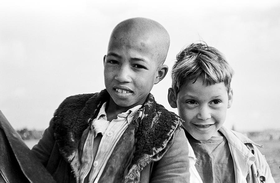 Black And White Photograph - Moroccan School Boys by Donald  Erickson