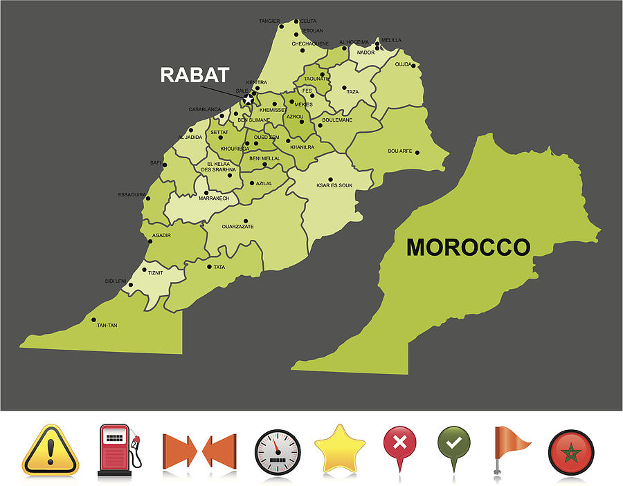 Morocco navigation map Drawing by Alextom2k